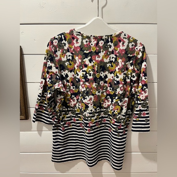 OLSEN Striooed & florals pattern 3/4 sleeve top size XL - Picture 7 of 7